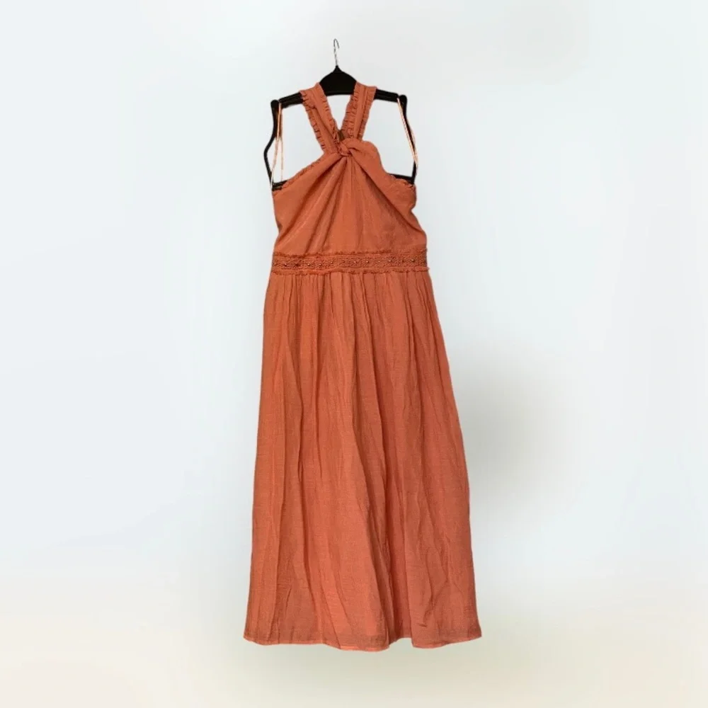 Dress LC Lauren Conrad Orange Medium Midi - Picture 3 of 7